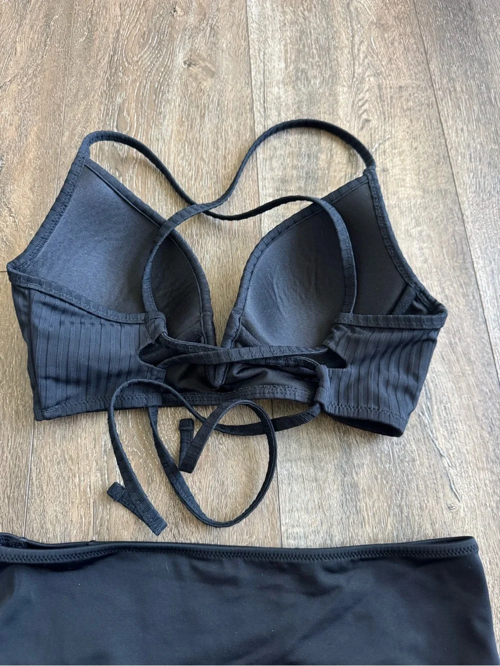 Shade & Shore Black High-Waist Strappy Bikini Set